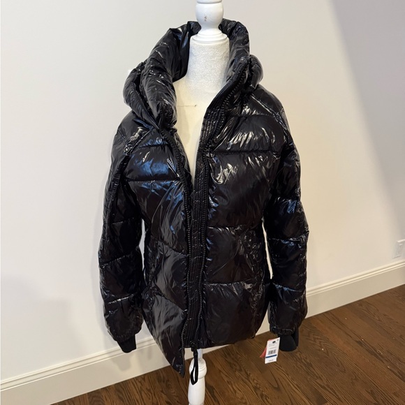 S13 Kylie Gloss Puffer Hooded Jacket Coat - Picture 8 of 10